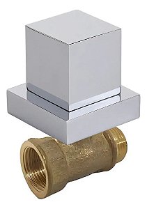 Registro Pressão Chuveiro + Acabamento Quadrado Cromado 3/4