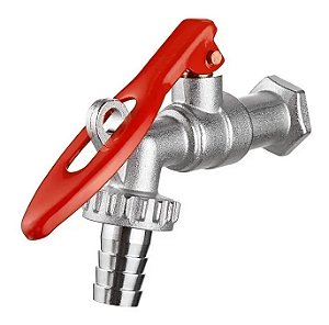 Torneira Esfera Com Trava Cadeado Para Jardim E Uso Geral Em Metal 1/2"