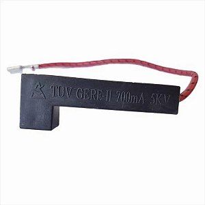 Fusível de Alta Tensão 5 kV 700 mA com Alojamento para Micro-ondas Electrolux - Cód. 64502571 | SKU 110030