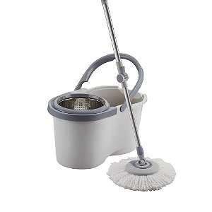 Mop Giratório Menalux com Cesto INOX e Refil Extra de Microfibra - Cód. A23072301 / MCML01 / 41046080 | SKU 101543