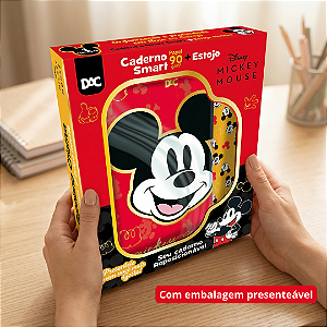 Kit Presenteável Mickey - Caderno Smart + Estojo - Original Disney