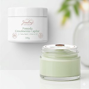 Pomada Natural para Crescimento do Cabelo | Manteiga de Karité + Óleo de Coco | Suave e Segura