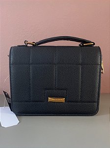 Bolsa Feminina Preta com Textura Elegante