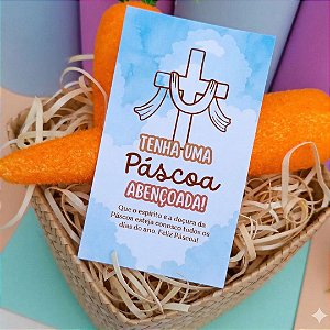 Kit Mini Cartão de Páscoa 1 9,5x5,5 cm Tag para Lembrancinhas 16 32 ou 48 Unidades Papel Fotográfico 230g Brilhante Ideal para Sacolas e Kits de Páscoa