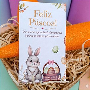 Kit Mini Cartão de Páscoa 5 9,5x5,5 cm Tag para Lembrancinhas 16 32 ou 48 Unidades Papel Fotográfico 230g Brilhante Ideal para Sacolas e Kits de Páscoa