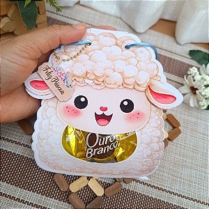 Kit Bolsa porta bombom - Cordeirinho - 3,5,10,15 ou 20 unidades