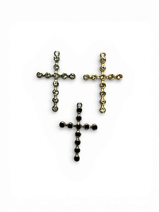 Pingente Cruz com Bolinha de Strass