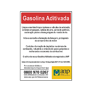 Adesivo ANP Gasolina Aditivada