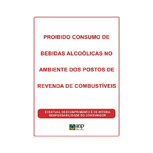 Adesivo Proibido Consumo de Álcool no Estabelecimento