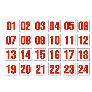 Adesivos Números Para Bico Vermelho