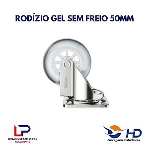 Rodizio HD em gel sem trava 50mm em Araçatuba