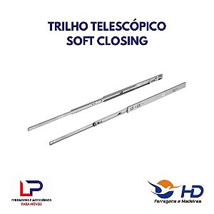 Trilho Telescópico H45 Soft Closing HD 25 cm em Araçatuba