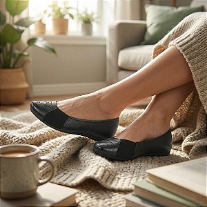 Sapatilha Feminina Joanete Usaflex Couro Conforto AD0710006