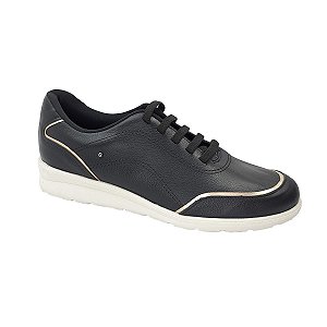 Tênis Usaflex Couro Elástico Calce Fácil Tamanho Grande 1803001