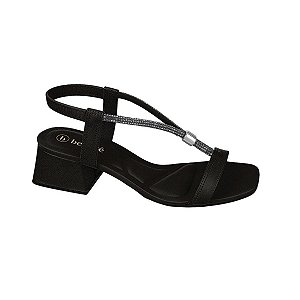 SANDALIA FEMININA SALTO BLOCO BAIXO STRASS BEBECE T5267-349