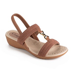 Sandália feminina anabela baixa elástico Campesi tamanho especial CE231