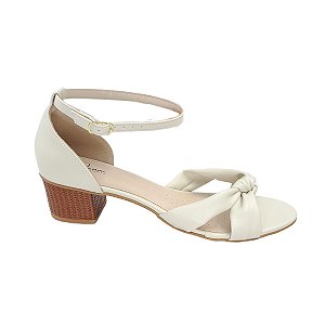 Sandália Feminina Salto Grosso Macia Confortável Tamanho Especial Bela35