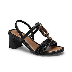 Sandália Feminina Salto Bloco Médio Calce fácil Mississipi MF921