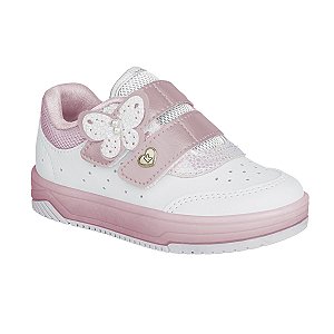 Tênis Kidy Menina Borboleta Estiloso e Confortável com Acessórios de cabelo 313-0051-0017