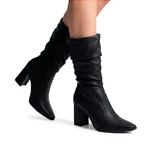 Bota Mississipi Salto Alto Cano Médio Enrugado J1353