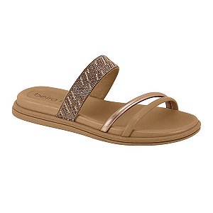 Sandália Papete Chinelo Feminino Beira Rio Metalizado Casual 8488.146.32266