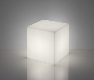 Assento Pufe Luminoso Cubo LED 43cm Slide Design Italia