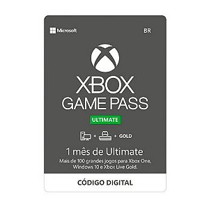 Cartão Xbox Game Pass Ultimate 1 Mês - Microsoft