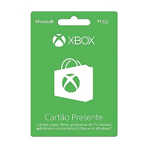 Cartão Presente Xbox Live R$ 60