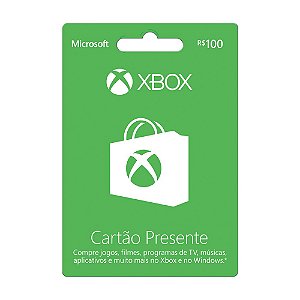 Cartão Presente Xbox Live R$ 100
