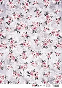 OPL - 30X45 ESTAMPA FLORES ROSAS REF 2811