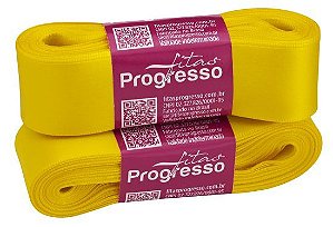 FITA CETIM SIMPLES CF007 30MM COR 763 AMARELO GEMA Peça 10 metros