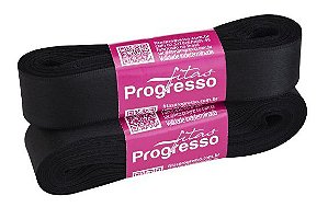 FITA CETIM SIMPLES CF005 22MM COR 219 PRETO Peça 10 metros