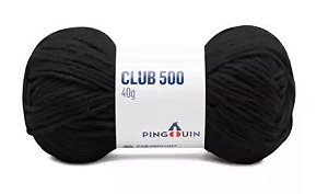 FIO CLUB 500 PINGOUIN 40GR COR 0100 PRETO