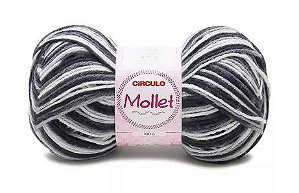 FIO MOLLET CIRCULO COR 9016 ZEBRA MESCLA BRANCO E PRETO100 G