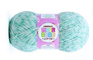 FIO MAIS BEBÊ CORES 100G COR 9117 MESCLA CATAVENTO VERDE ÁGUA