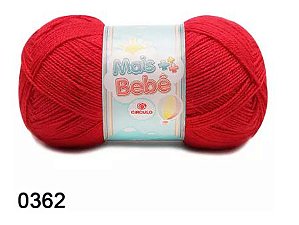 FIO MAIS BEBÊ CIRCULO 100G COR 0362 VERMELHO PAIXÃO