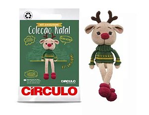 KIT AMIGURUMI COLEÇÃO NATAL 24 COR 5 RENA NINA APROX. 32 CM