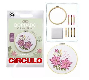 KIT BORDADO COLEÇÃO FLORAL COR 10 FLORAL COSMOS