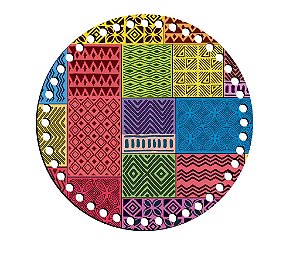 BASE CROCHE DECORADA 19,5X19,5CM BCD20-003 AFRICANA - LITOARTE