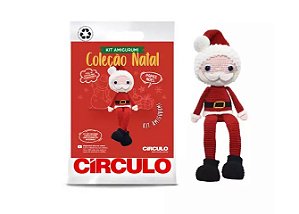 KIT AMIGURUMI COLEÇÃO NATAL 24 COR 1 PAPAI NOEL APROX. 32 CM