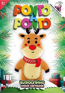 BONECO DE FELTRO COLEÇÃO PONTO A PONTO NATALINA MODELO - RUDOLFINHO