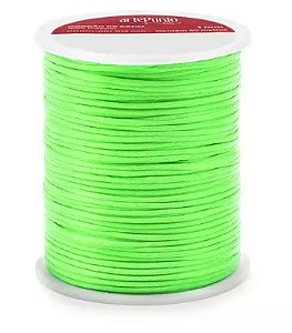 CORDÃO DE CETIM 1MM ARTEPUNTO CD001 COR 160 VERDE NEON 50 MTS