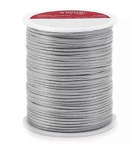 CORDÃO DE CETIM 1MM ARTEPUNTO CD001 COR 065 PRATA 50 MTS