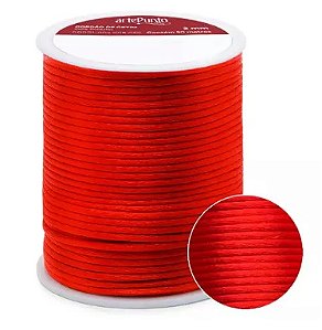 CORDÃO DE CETIM 2MM ARTEPUNTO CD001 COR 014 VERMELHO 50 MTS