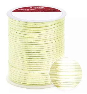 CORDÃO DE CETIM 2MM ARTEPUNTO CD001 COR 163 AMARELO CLARO 50 MTS