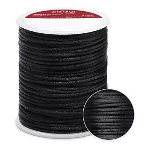CORDÃO DE CETIM 2MM ARTEPUNTO CD001 COR 016 PRETO 50 MTS