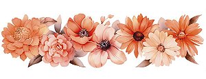 TRANSFER TÊXTIL 24X7CM TTB4L-003 BARRA FLORAL LARANJA