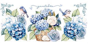 TRANSFER TÊXTIL 27,5X12,8CM TTB5L-002 BARRADO HORTENCIAS