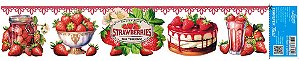 TRANSFER TÊXTIL 45X9,15CM TTB6-017 BARRADO STRAWBERRIES