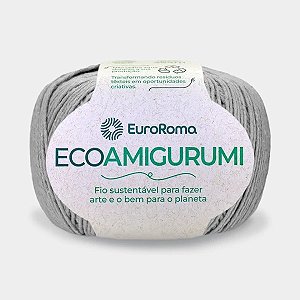 FIO ECOAMIGURUMI 254 MTS 8/7 160GR COR 270 CINZA EUROROMA